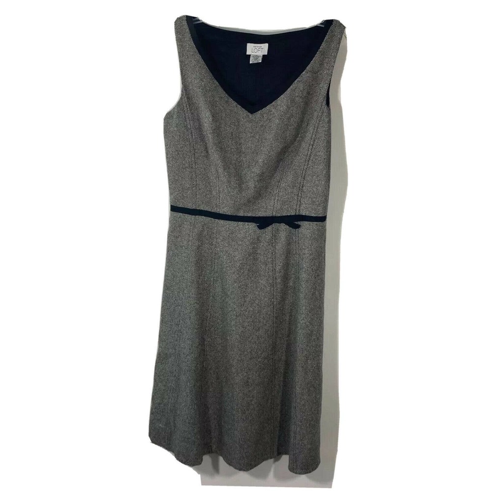 Ann Taylor LOFT Size 8  Sleeveless Wool Dress Gray